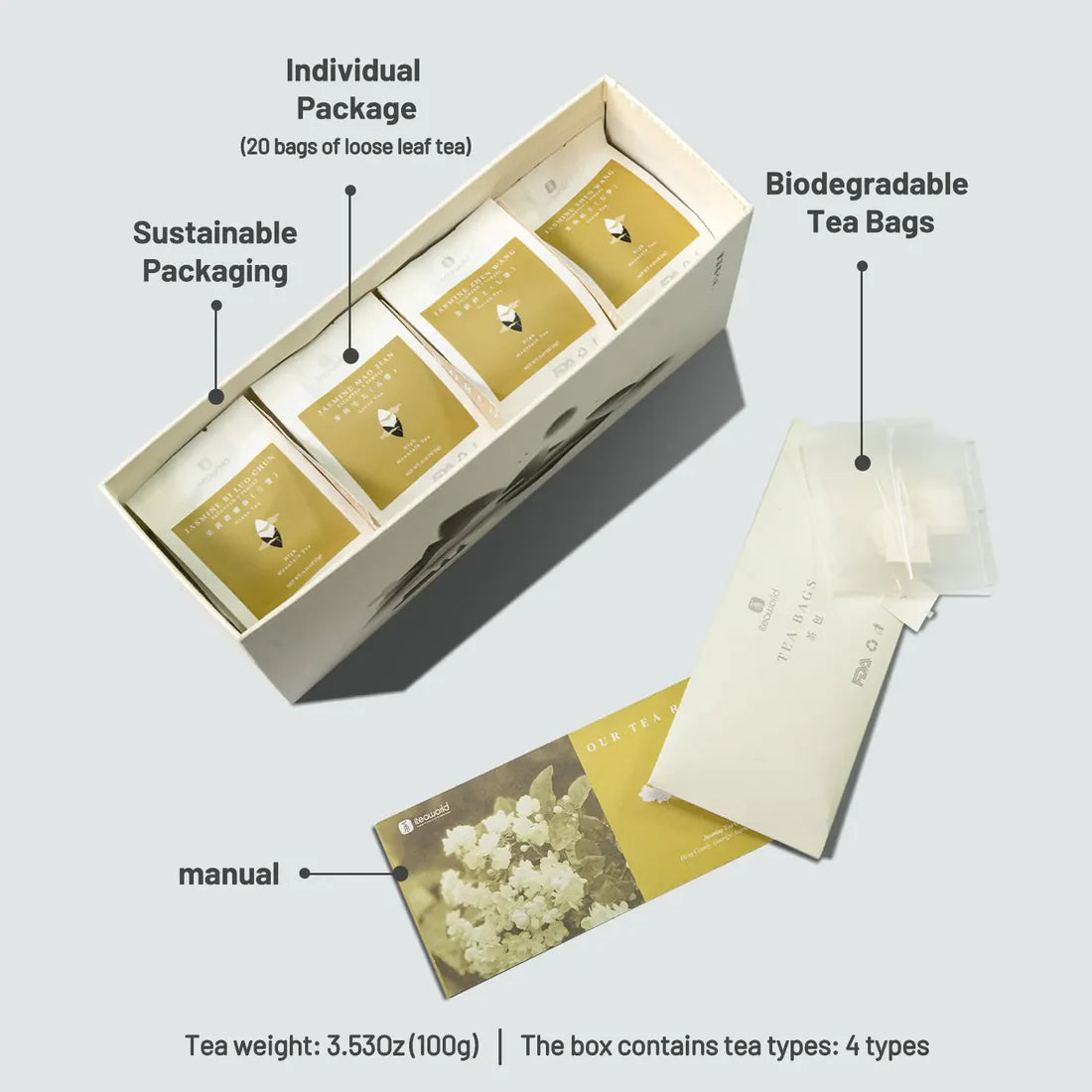 Jasmine Green Tea Gift Set – 3 to 9 Infusions